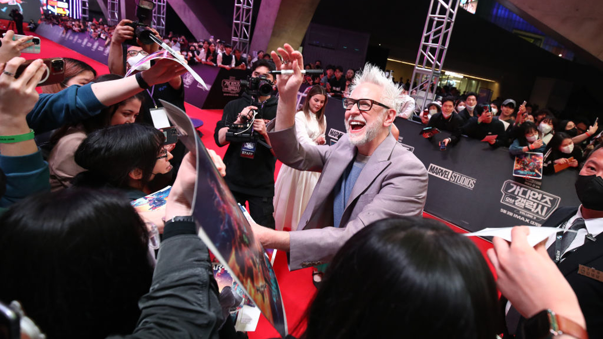 Director James Gunn attends the Seoul premiere of "Guardians Of The Galaxy Vol.3" at Dongdaemun Design Plaza on April 19, 2023 in Seoul, South Korea