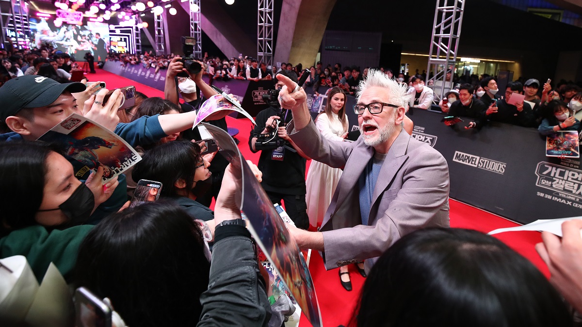 SEOUL, SOUTH KOREA - APRIL 19: Director James Gunn attends the Seoul premiere of "Guardians Of The Galaxy Vol.3" at Dongdaemun Design Plaza on April 19, 2023 in Seoul, South Korea.