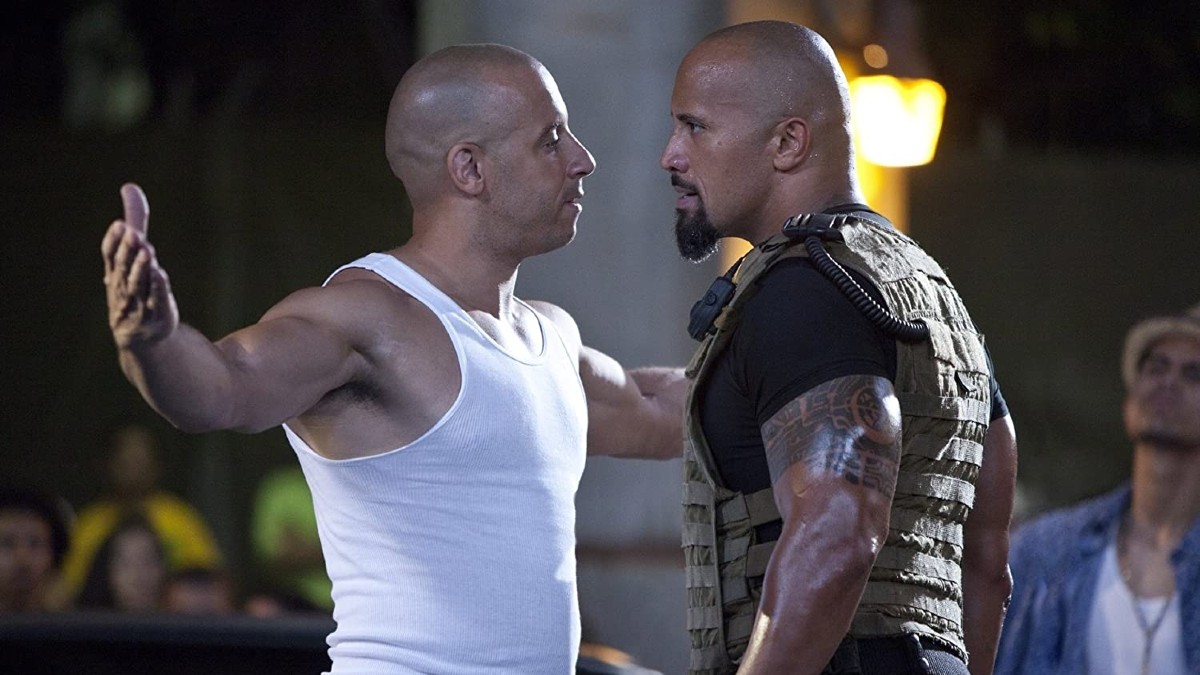 Dwayne Johnson as Luke Hobbs in fast and Furious (1)