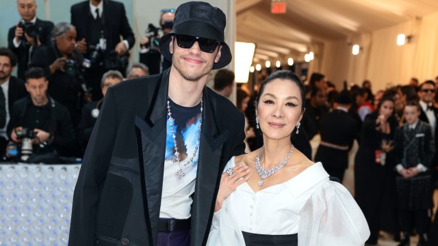 Pete Davidson and Michelle Yeoh at The 2023 Met Gala Celebrating "Karl Lagerfeld: A Line Of Beauty" - Arrivals