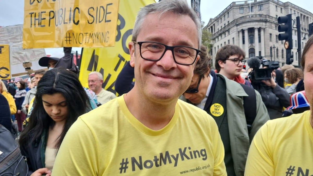 Protestors during King Charles III coronation