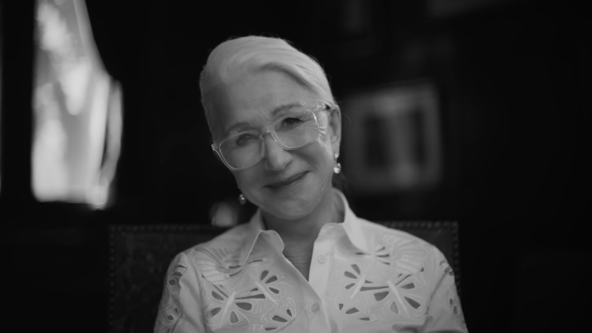 Screen capture of Helen Mirren in Kendrick Lamar's 'Count Me Out,' directed by Dave Free