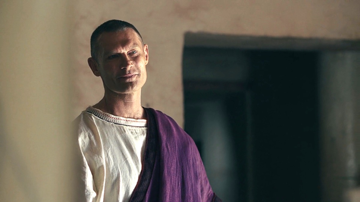 John Partridge as Julius Caesar in Netflix's 'Queen Cleopatra'