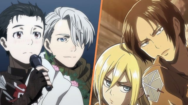 Attack on Titan and Yuri on Ice side by side