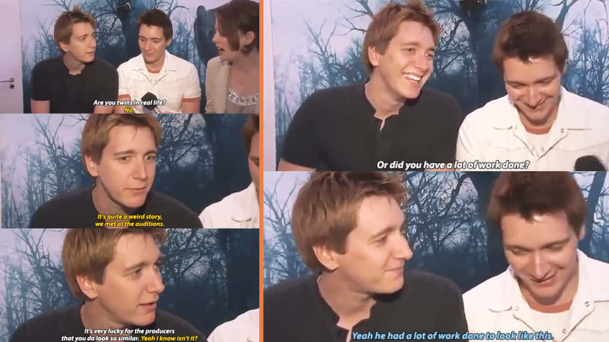 James and Oliver Phelps as Fred and George Weasley 