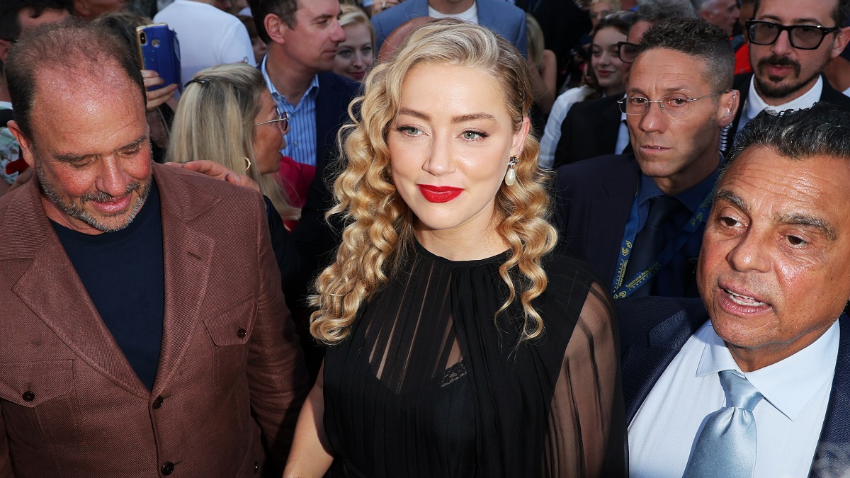 TAORMINA, ITALY - JUNE 24: Barrett Wissman and Amber Heard are seen during the 69th Taormina Film Festival on June 24, 2023 in Taormina, Italy.