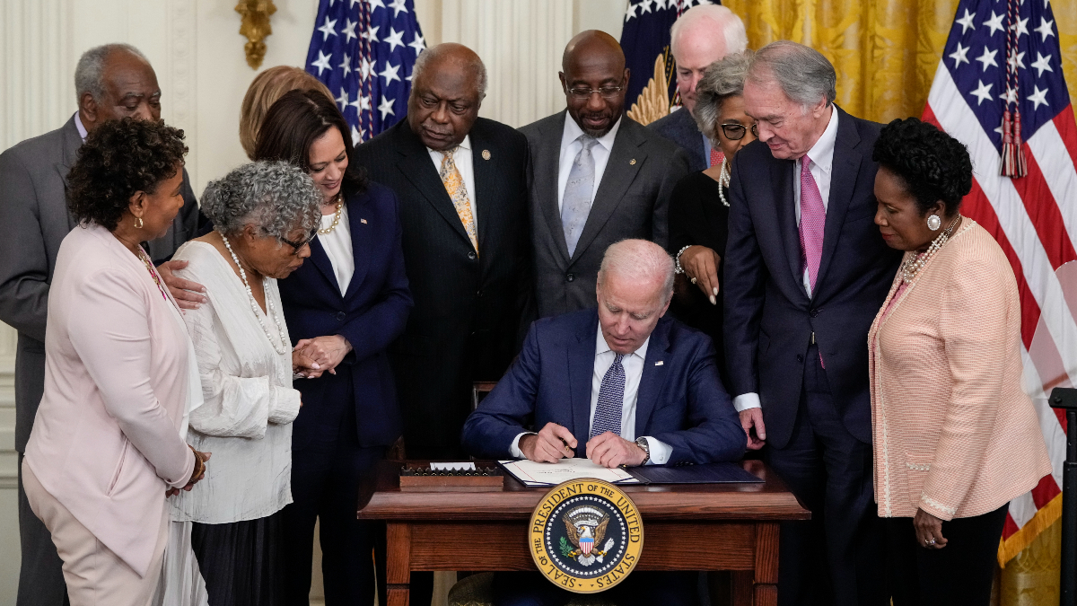 Biden signs Juneteenth holiday into law