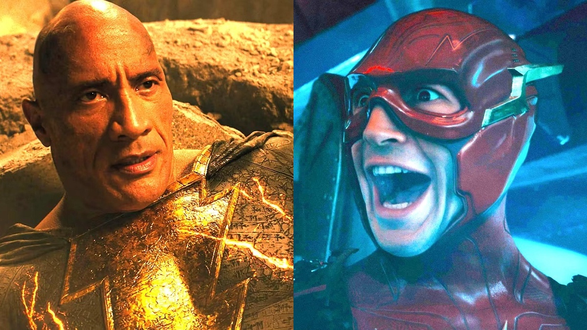 Dwayne Johnson as Black Adam/Ezra Miller as The Flash