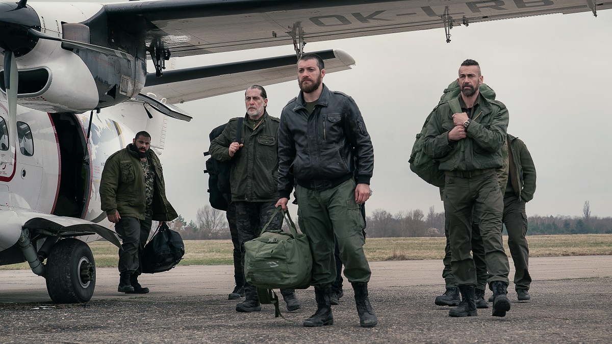 Extraction 2. (L to R) Levan Saginashvili as Vakhtang, George Lasha as Sergo, Tornike Gogrichiani as Zurab and Daniel Bernhardt as Konstantine in Extraction 2.