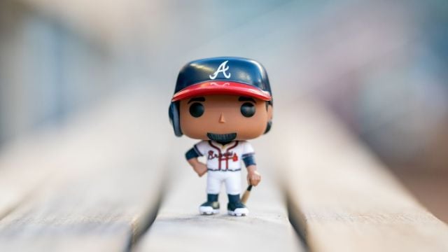 ATLANTA, GA - SEPTEMBER 30: Ozzie Albies Funko pop given out at all gates at Truist Park on September 30, 2022 in Atlanta, Georgia.
