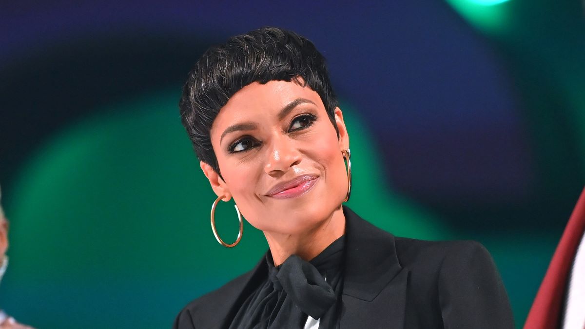 Tiffany Haddish and Rosario Dawson speak onstage at the 2023 ESSENCE Festival Of Culture™ at Ernest N. Morial Convention Center on July 01, 2023 in New Orleans, Louisiana. (Photo by Paras Griffin/Getty Images for ESSENCE)