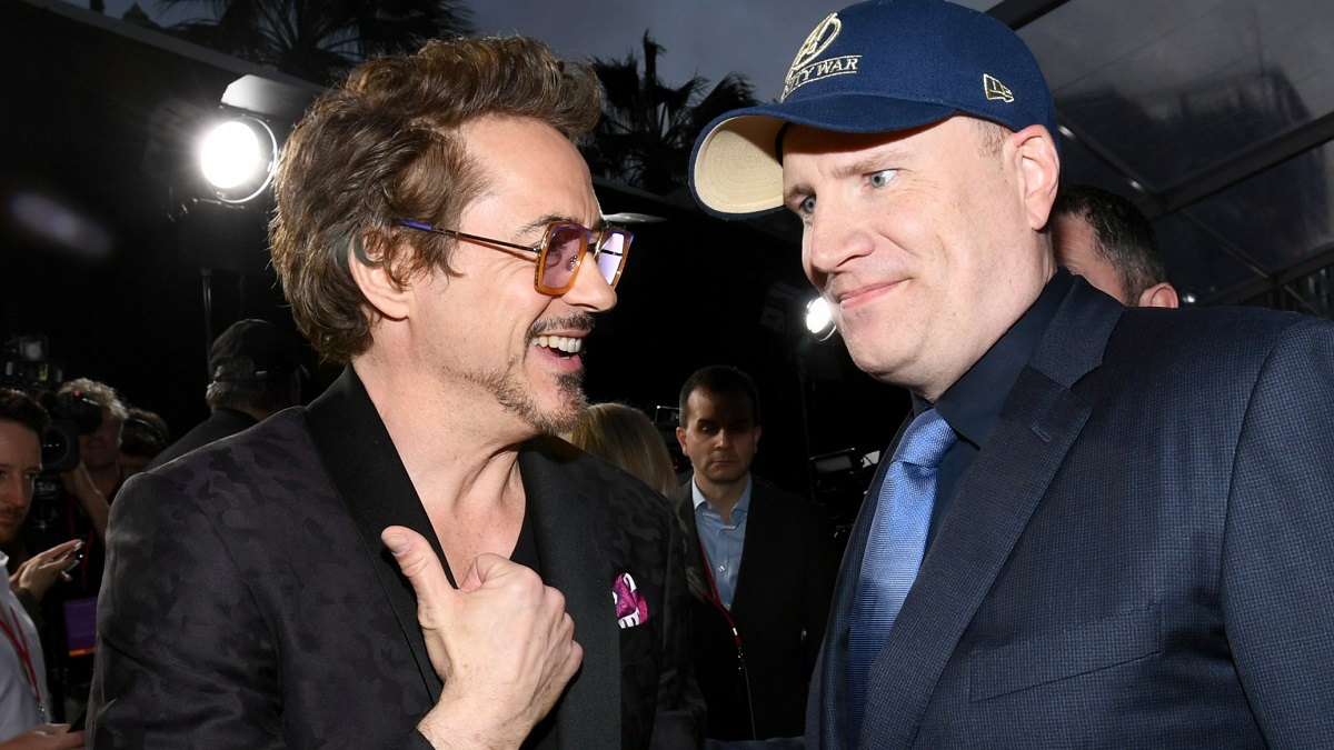 LOS ANGELES, CA - APRIL 23: Robert Downey Jr. and Kevin Feige, President of Marvel Studios attend the premiere of Disney and Marvel's 'Avengers: Infinity War' on April 23, 2018 in Los Angeles, California.