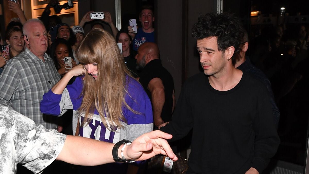NEW YORK, NEW YORK - MAY 16: Taylor Swift and Matty Healy seen leaving 'The Electric Lady' studio in Manhattan on May 16, 2023 in New York City. 