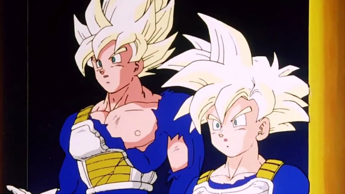 Gohan and Goku as Super Saiyans in 'Dragon Ball Z'