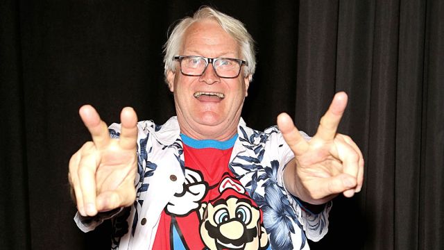 LAS VEGAS, NEVADA - JUNE 15: Voice actor Charles Martinet poses backstage after the "Super Smash Bros Ultimate" challenge during the Seventh Annual Amazing Las Vegas Comic Con at the Las Vegas Convention Center on June 15, 2019 in Las Vegas, Nevada.