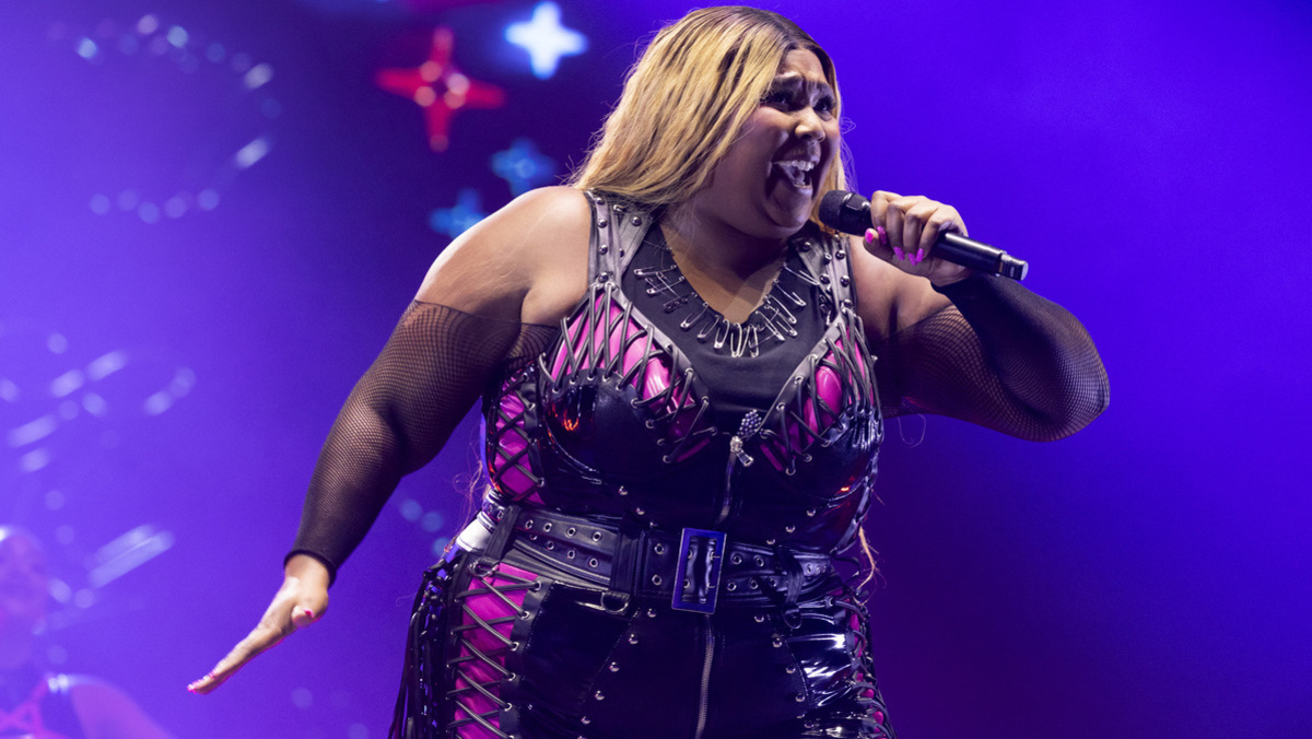 Lizzo performs on stage at Splendour in the Grass 2023 on July 21, 2023