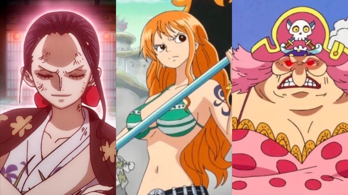 Female characters: Nico Robin, Nami, and Big Mom from the anime “One Piece”