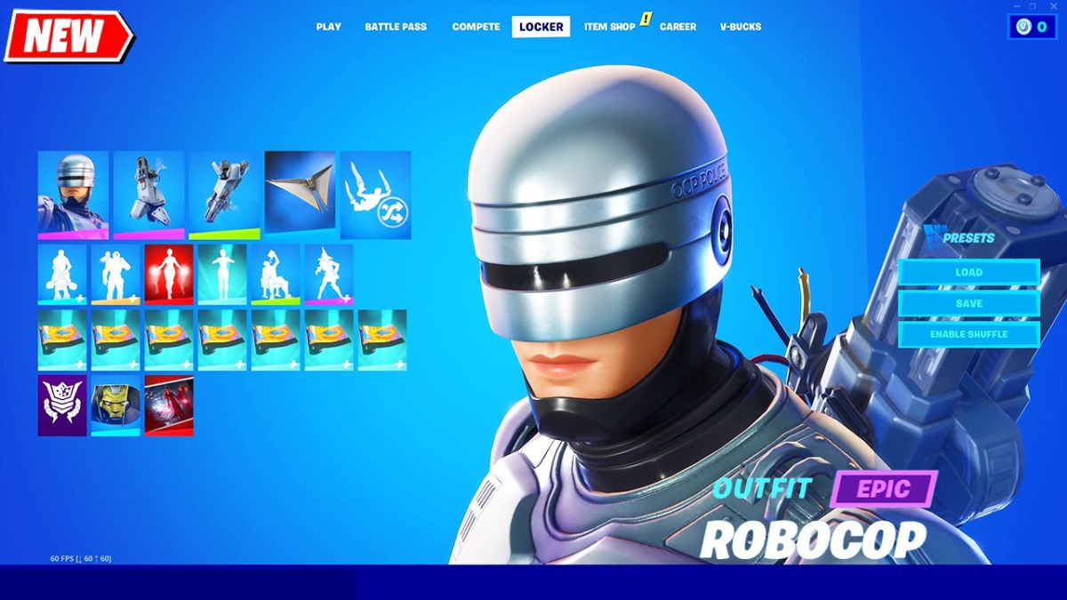 RoboCop skin in the Fortnite store