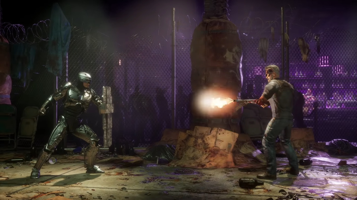 RoboCop fighting the Terminator in 'Mortal Kombat 11'