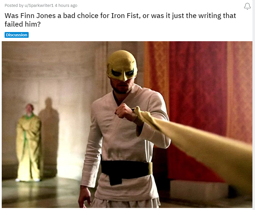 Iron Fist Reddit post