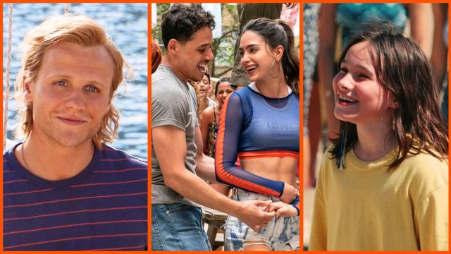 Josh Dylan as young Bill in Mamma Mia! Here We Go Again, Anthony Ramos and Melissa Barrera as Usnavi de la Vega and Vanessa in In the Heights, and Frankie Corio as Sophie in Aftersun