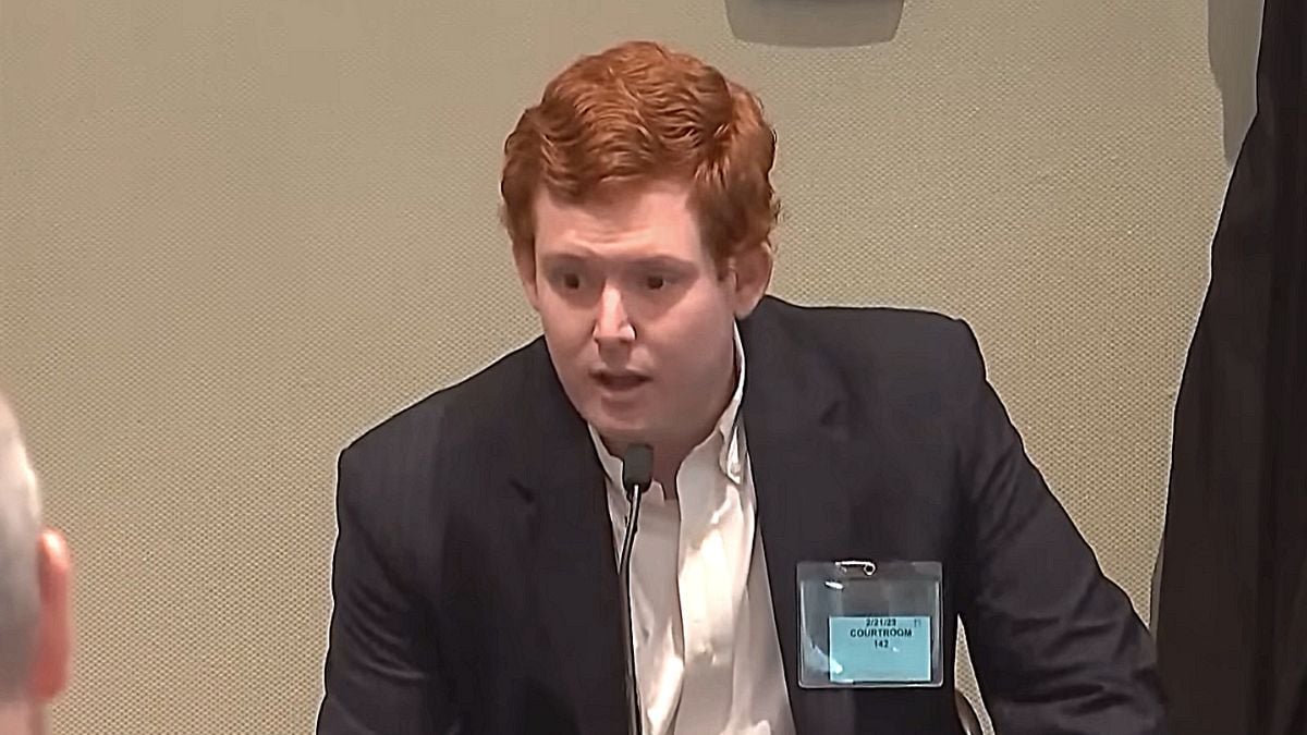 Buster Murdaugh testifies during his father Alex Murdaugh's murder trial. 