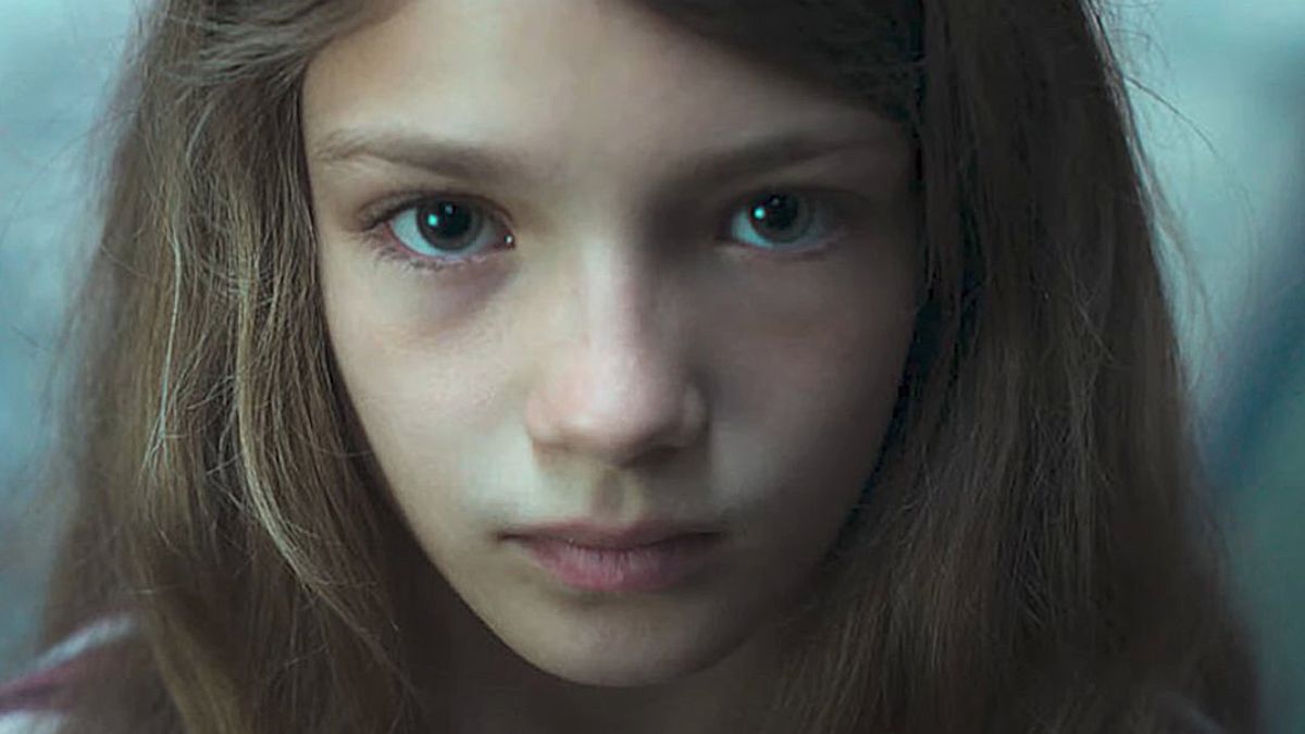 Naila Schuberth stares the camera as Hannah in Netflix's 'Dear Child'.