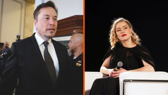 Getty montage of Elon Musk and Amber Heard side by side