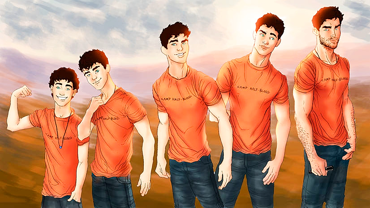 Art of Percy Jackson at different ages.