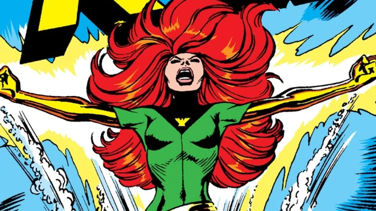 Jean Grey bursting out of the water on the cover of 'X-Men'