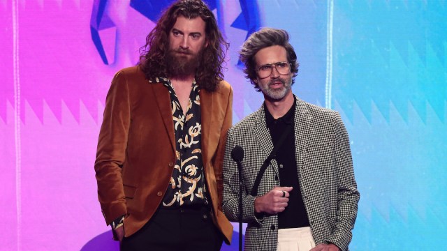 Rhett McLaughlin and Link Neal (Good Mythical Morning) speak onstage during the 2022 YouTube Streamy Awards at the Beverly Hilton on December 04, 2022 in Los Angeles, California.