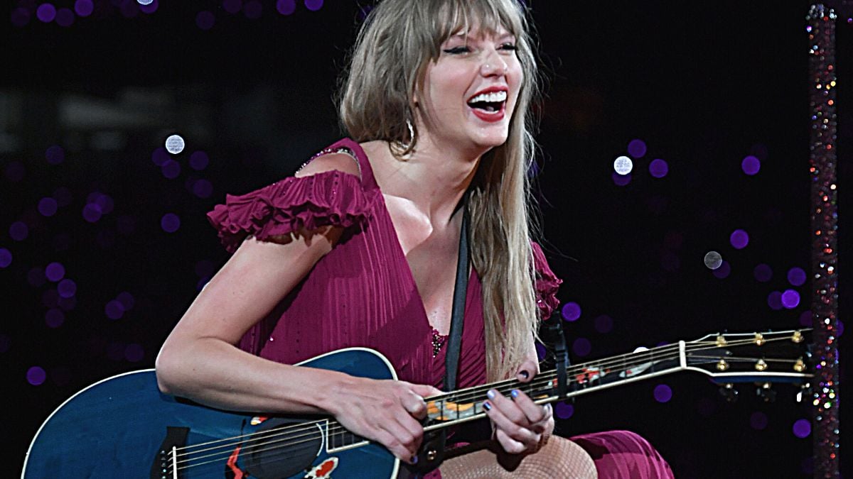 KANSAS CITY, MISSOURI - JULY 08: (EDITORIAL USE ONLY) Taylor Swift performs onstage during night two of Taylor Swift | The Eras Tour at GEHA Field at Arrowhead Stadium on July 08, 2023 in Kansas City, Missouri. 