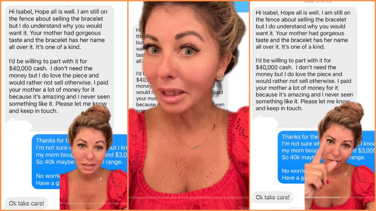 Girl shares text messages from woman trying to extort her to get her mother's bracelet back.