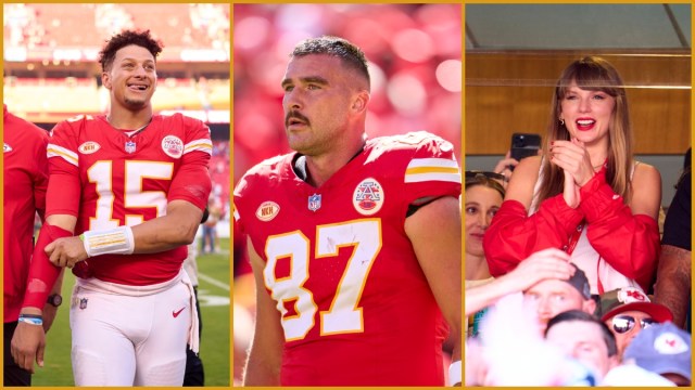 Patrick Mahomes, Travis Kelce, and Taylor Swift Getty