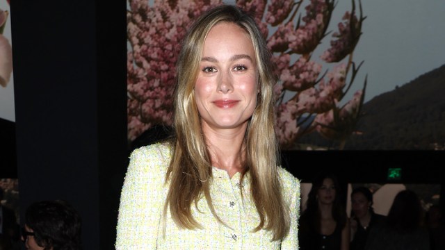 Brie Larson in pale green Chanel jacket