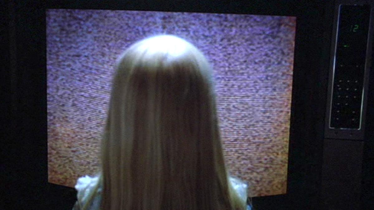poltergeist in front of the tv